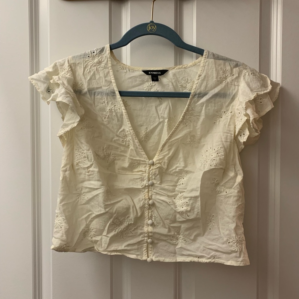 Express White Short Sleeve Top